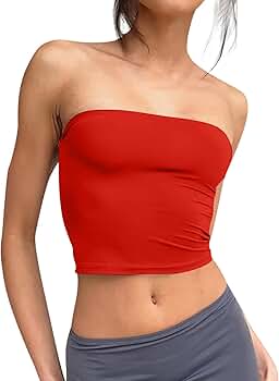 Sexy Tube Tops for Women Strapless Crop Tops Basic Backless